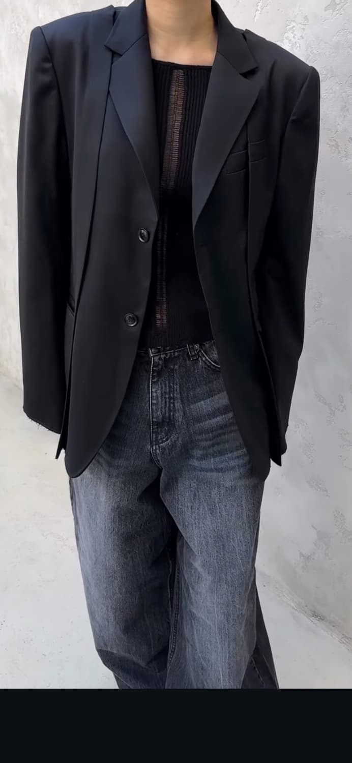 aego freedom lab 이고프리덤랩 실키 폴드 자켓 블랙 2 상품이미지2