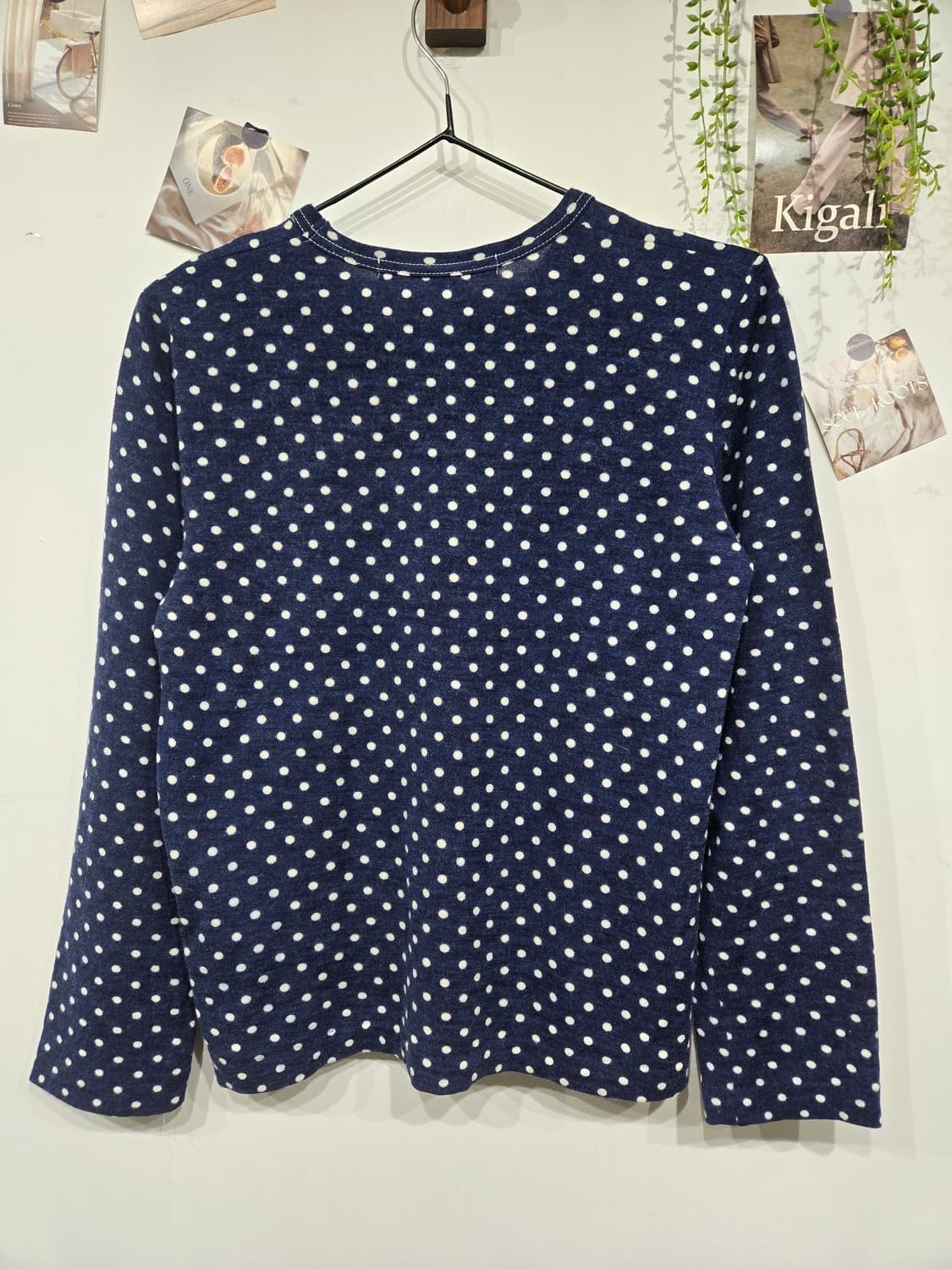 꼼데가르송 네이비 도트 긴팔 티셔츠 상품이미지4