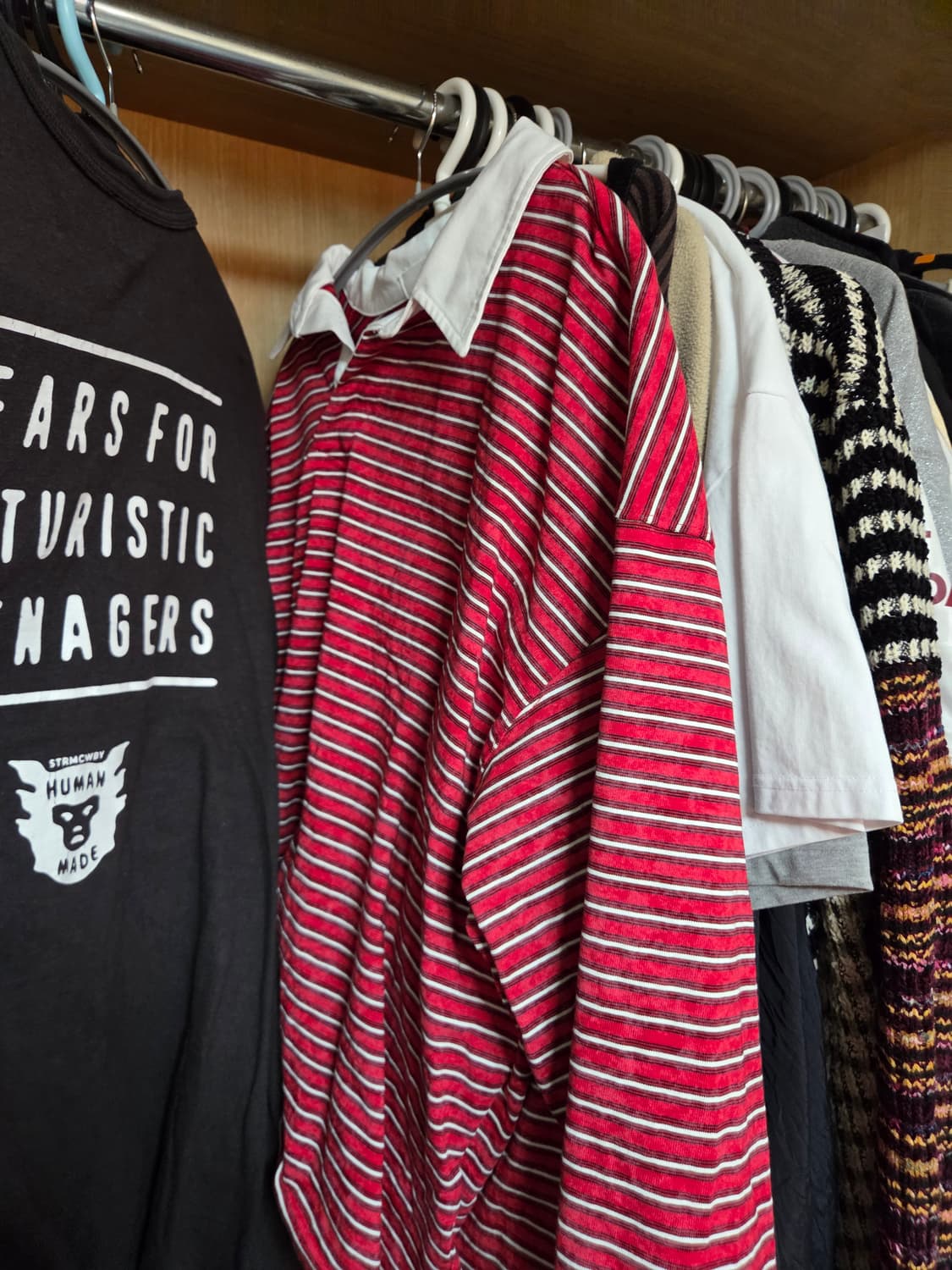 (2)논노드 바이어스 폴로 레드 스트라이프 2사이즈 상품이미지3