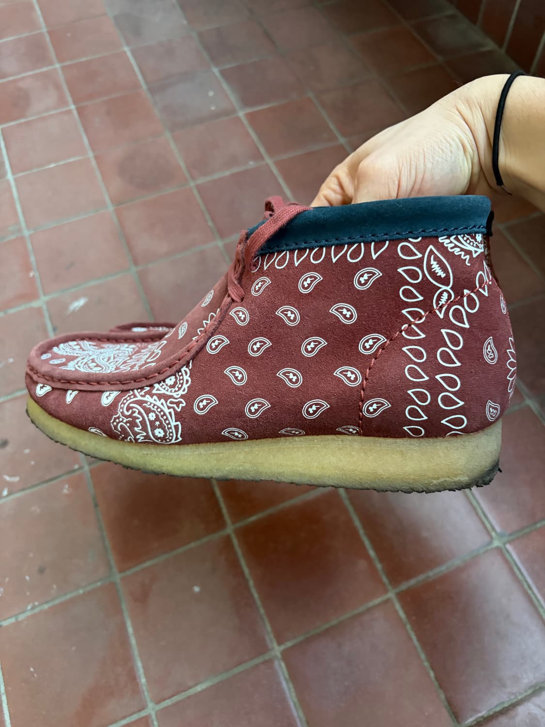 클락스 왈라비 부츠 페이즐리 레드 UK8.5 상품이미지2