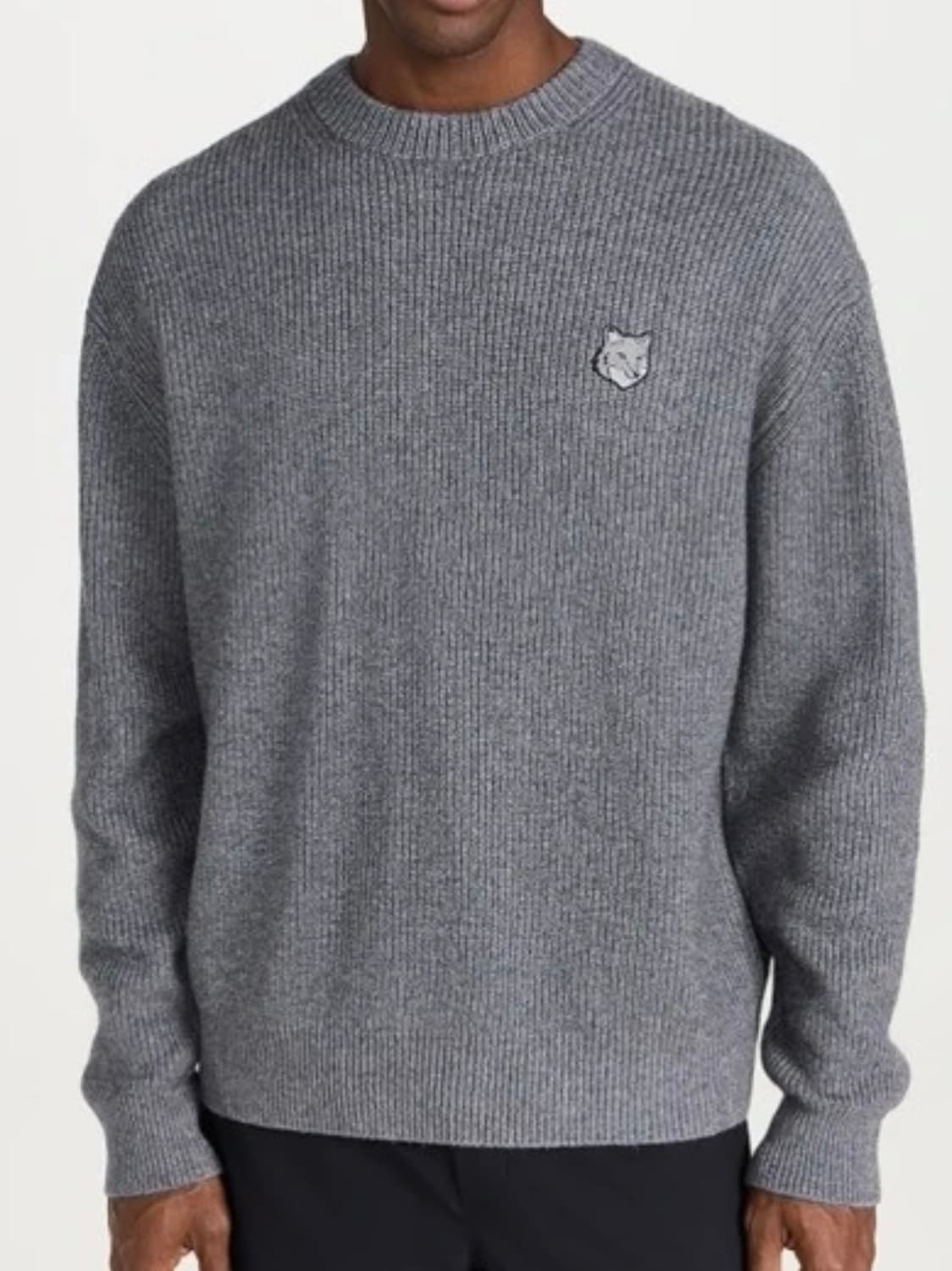 🩶[정품/새상품]메종키츠네 폭스 패치 그레이 와플 니트🩶 상품이미지2