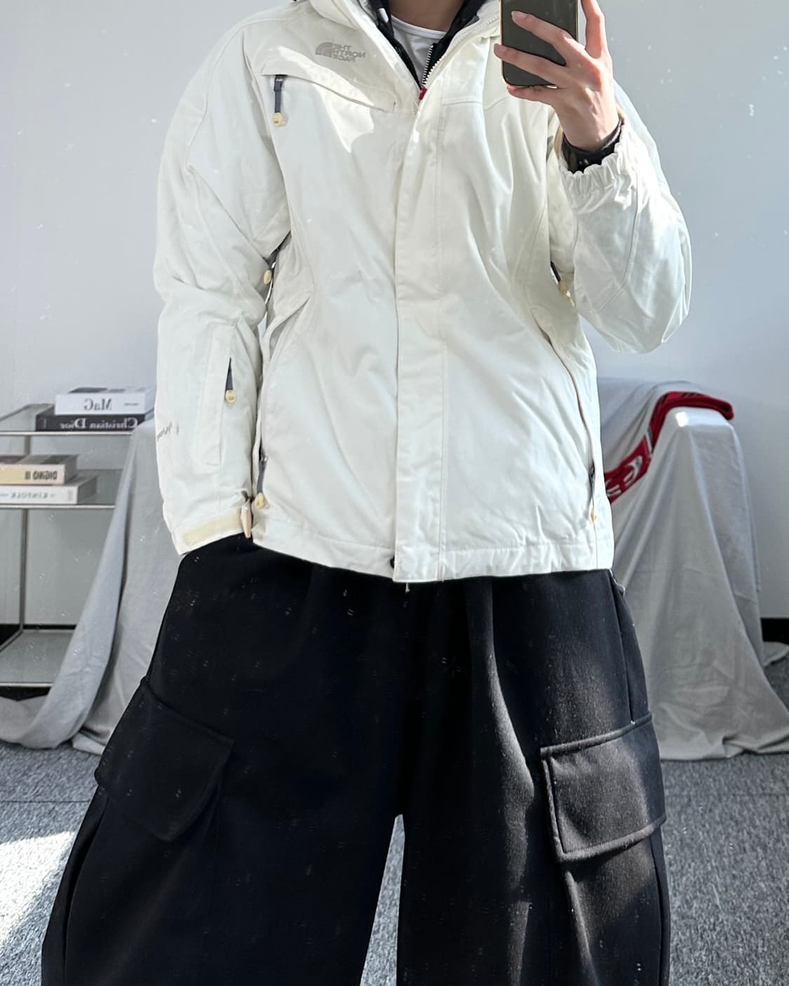 노스페이스 하이벤트 화이트 바람막이 S 상품이미지3