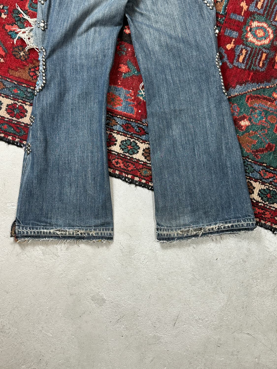 00's 바나나 리퍼블릭 부츠컷 벨바텀 팬츠 보로 리페어 상품이미지7