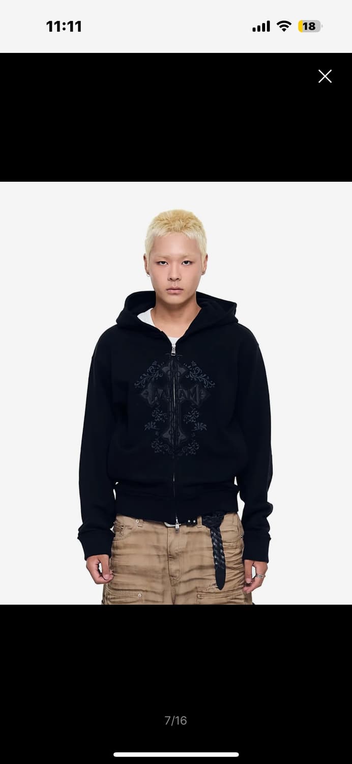 (1사이즈) 아캄 후드집업 블랙 / CROS2 Zip-Up Hoodie 상품이미지4