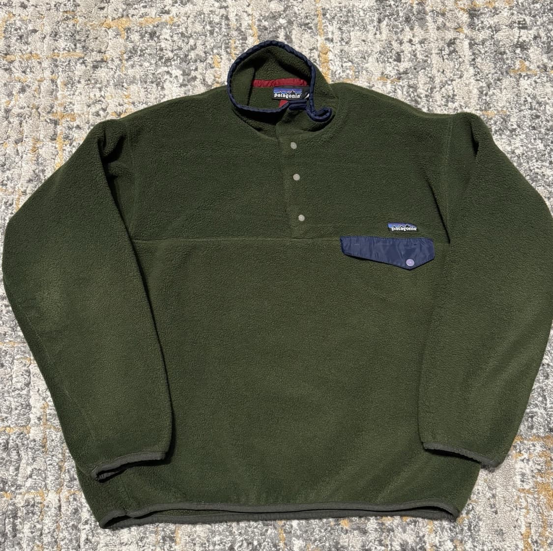 90s 파타고니아 신칠라 스냅-T 올리브/네이비 자메이카 상품이미지1