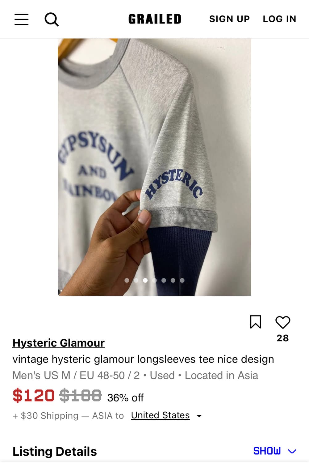 90s 아카이브 히스테릭 글래머 와플 스웻셔츠 상품이미지4