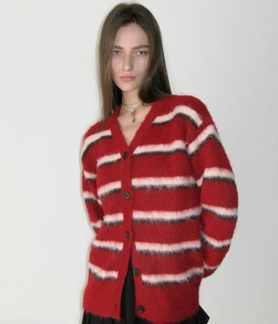 Hairy Overfit Cardigan 버건디 상품이미지4