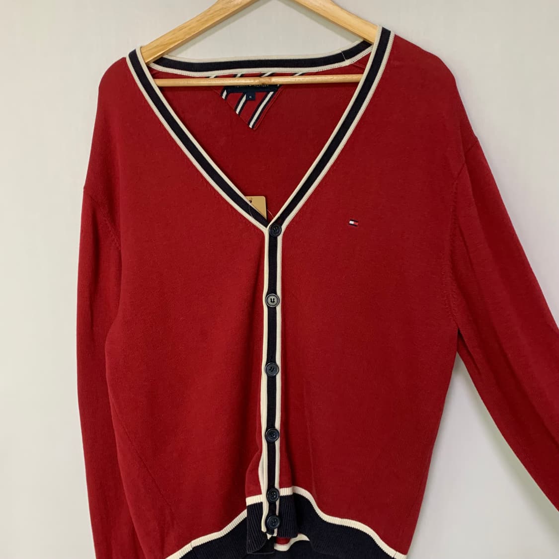 타미힐피거 버건디 가디건 XL 빈티지 남녀공용 상품이미지3
