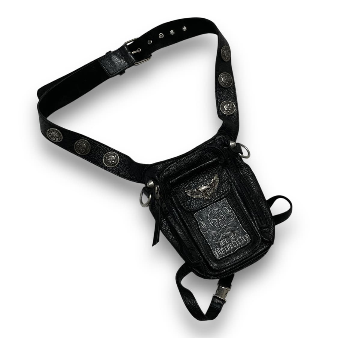 Biker Eagle Skull Stud Dark Belt 상품이미지3