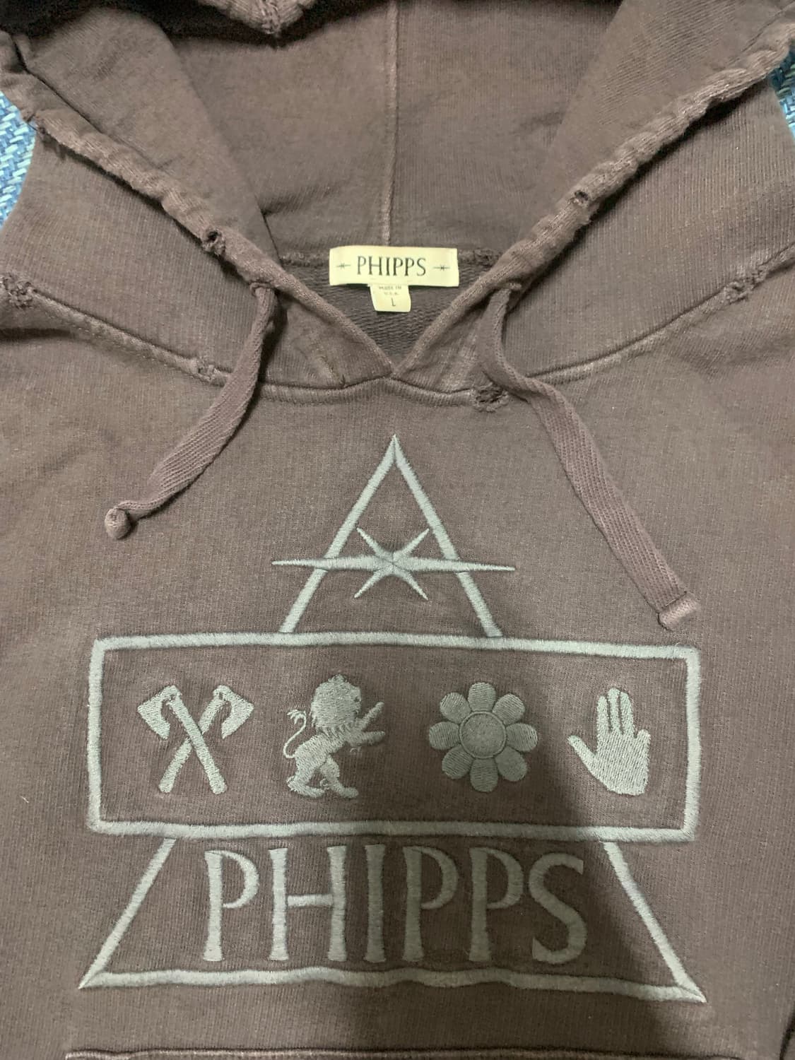 Phipps 핍스 로고자수 후드 L 상품이미지3