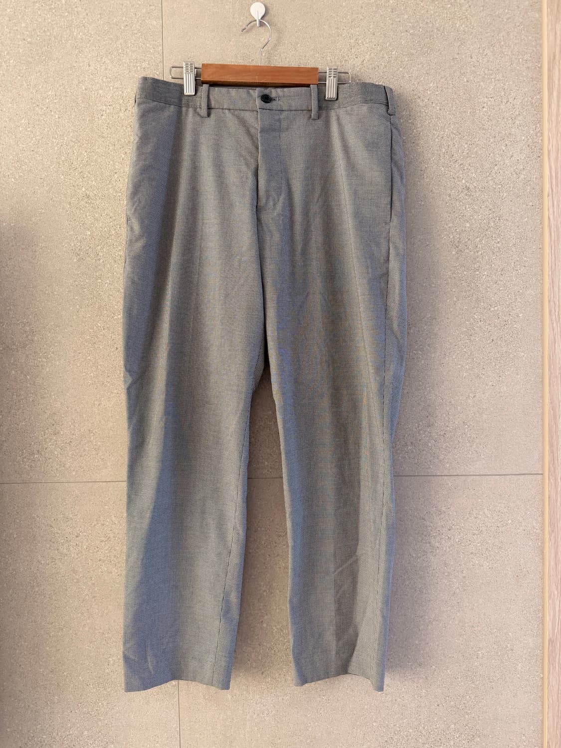 남자 유니클로 슬랙스 깅엄 그레이 m 봄바지 상품이미지1