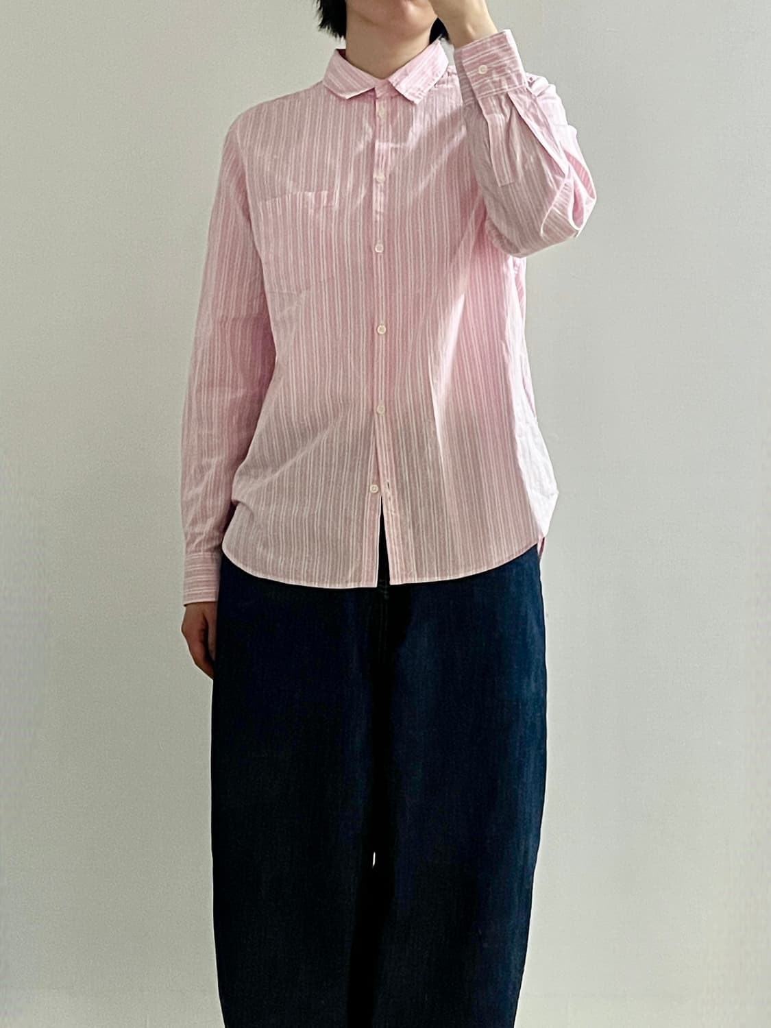 gap 갭 클래식 셔츠 핑크 스트라이프 M 상품이미지3