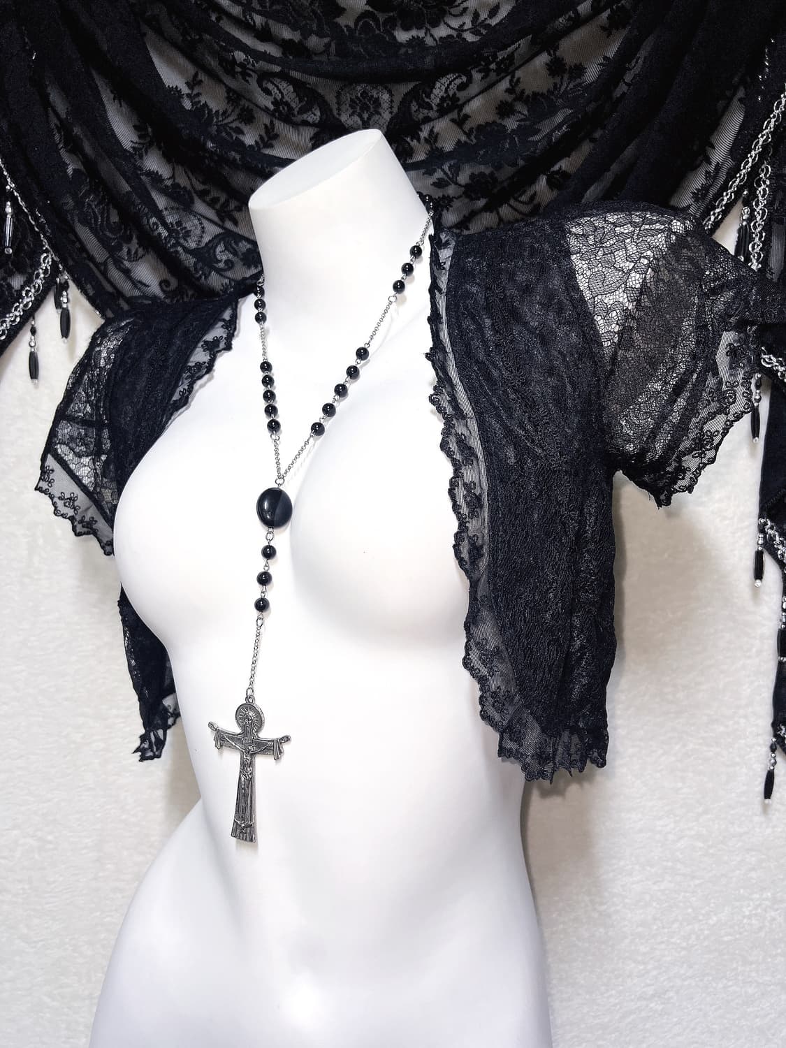 로맨틱고딕 고스로리 펑크 블랙 레이스 볼레로 가디건 다크페어리 갸루 공겜 상품이미지1