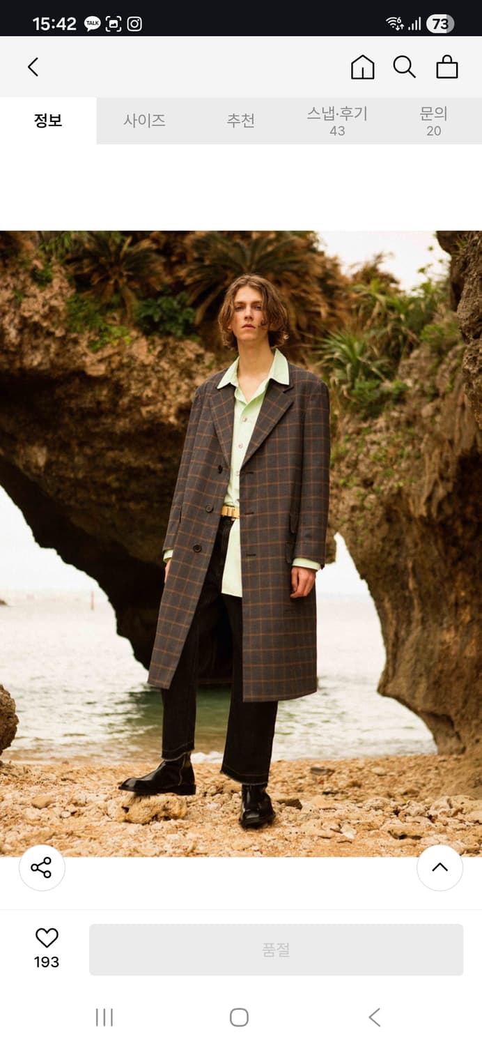 앤더슨벨 조셉 그레이 체크코트 M 상품이미지7