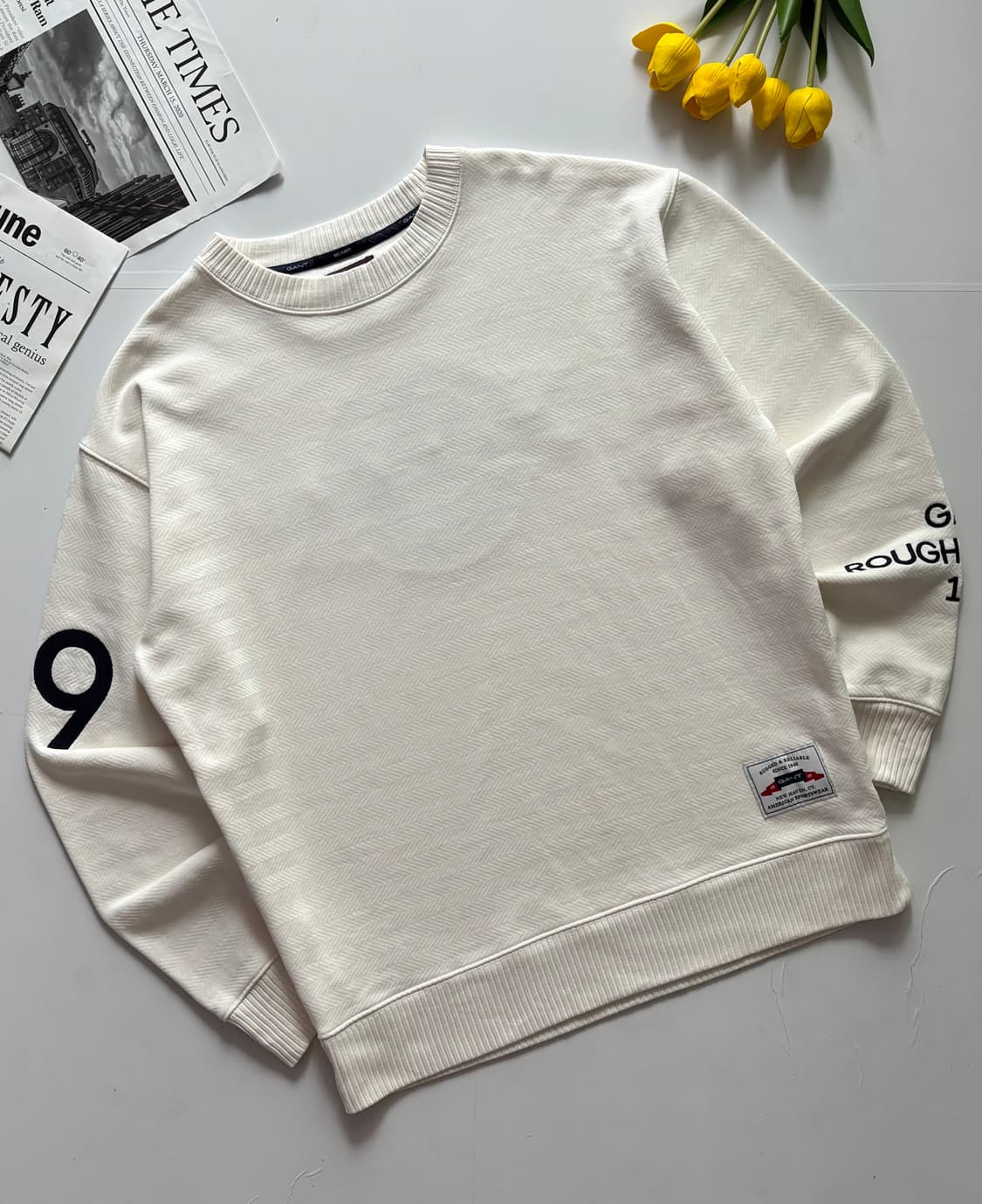 GANT 간트 헤링본 빅로고 오버핏 맨투맨 상품이미지3