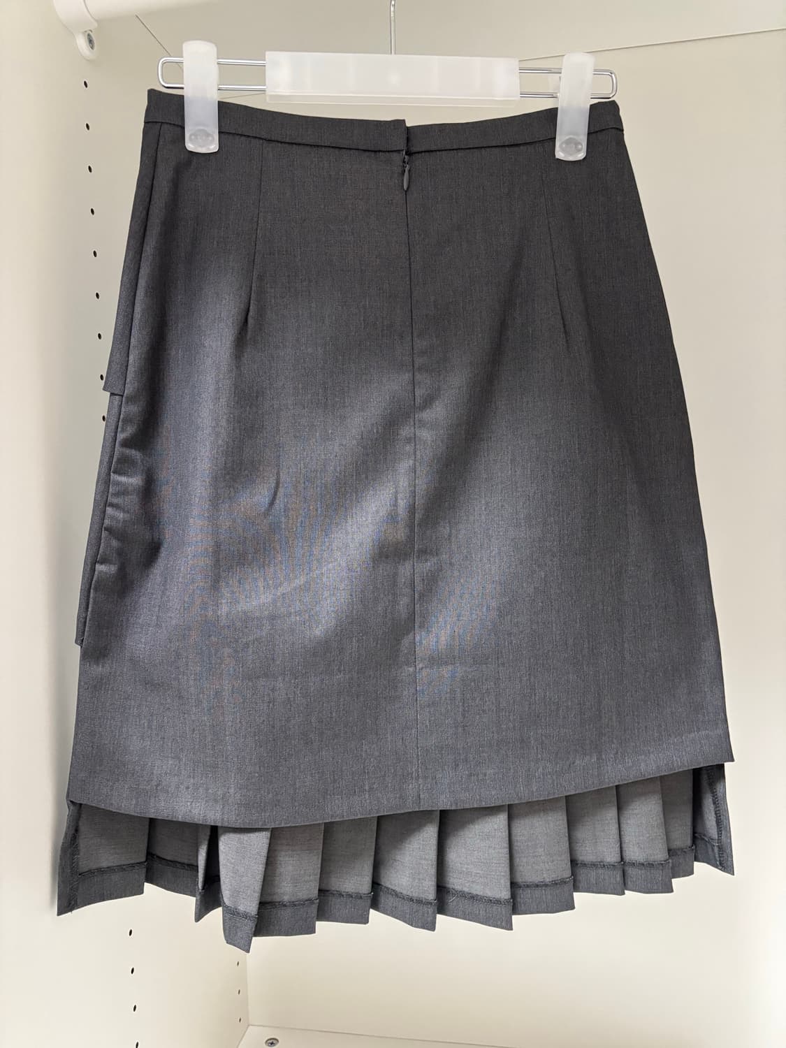ronron 론론 레이어드 플리츠 스커트 차콜 그레이 S 상품이미지2