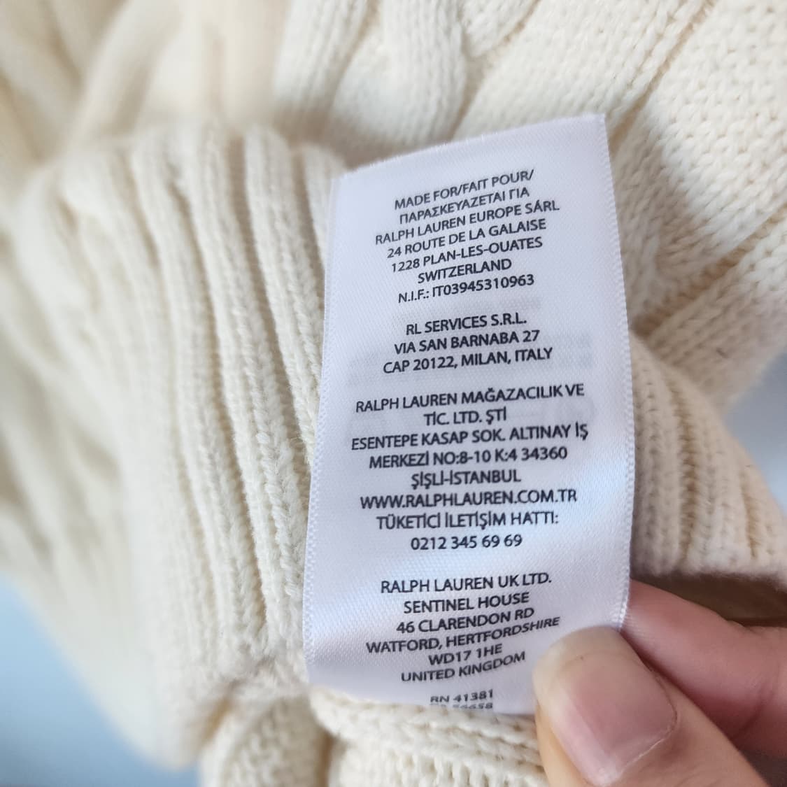 폴로 랄프로렌 아이보리 케이블 니트 상품이미지6