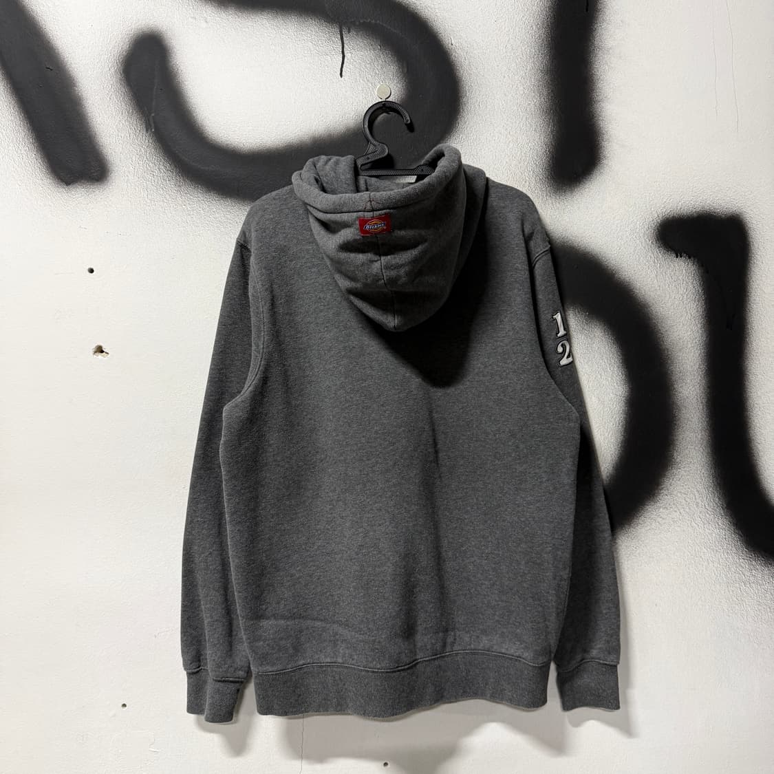 디키즈 빅사이즈 자수 컬리지 로고 패치 디테일 집업 후디 헤더 그레이 상품이미지2