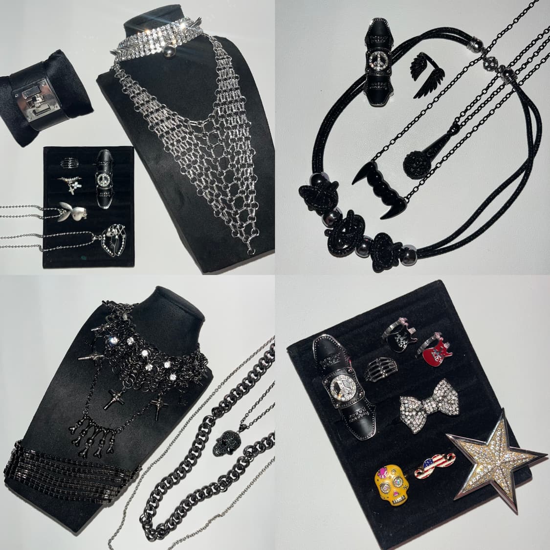 빈티지 악세서리 목걸이 팔찌 반지 펑크 락시크 십자가 해골 상품이미지1