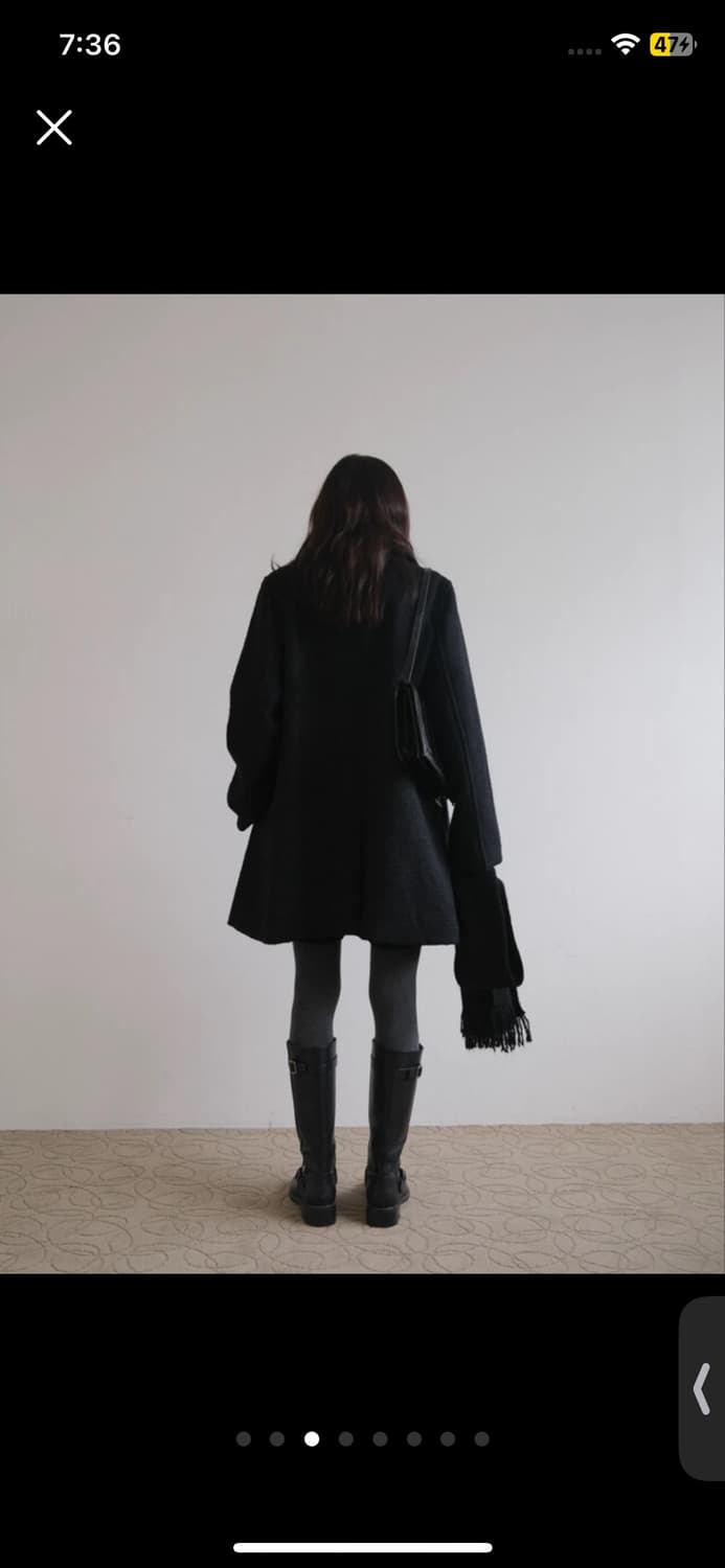 더버터크림 클래식 울 하프 코트 블랙 (정가 329,000원) 상품이미지3