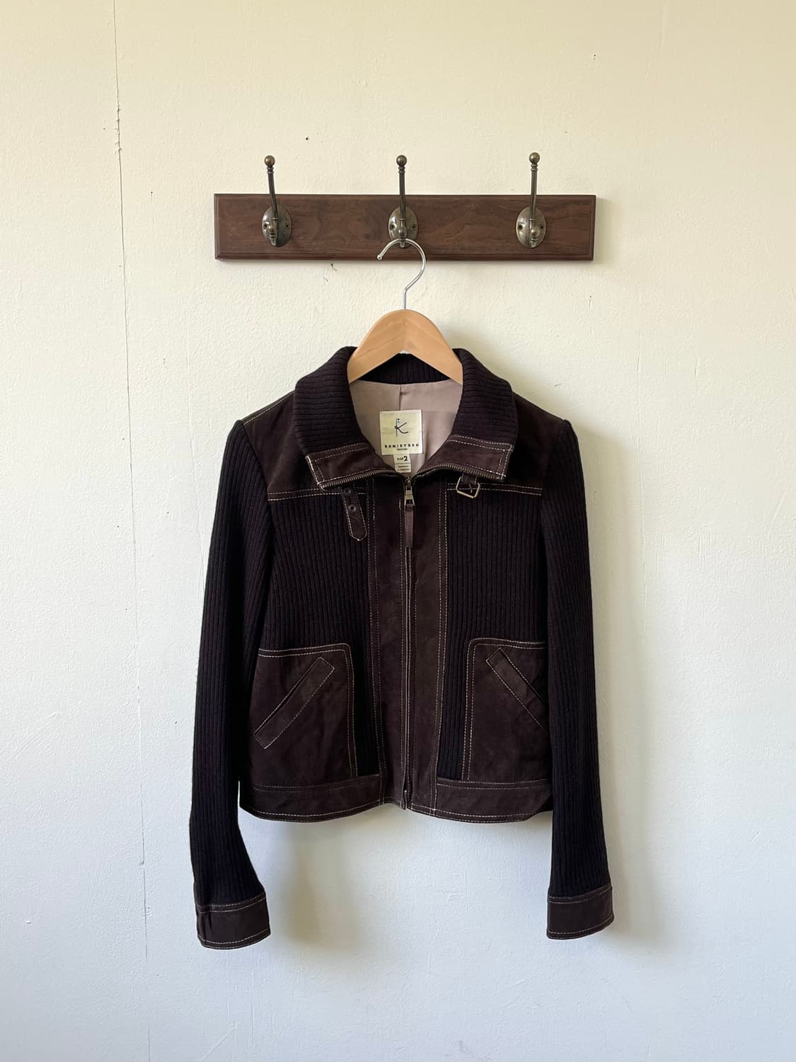 KUMIKYOKU 스웨이드 집업 자켓 상품이미지1