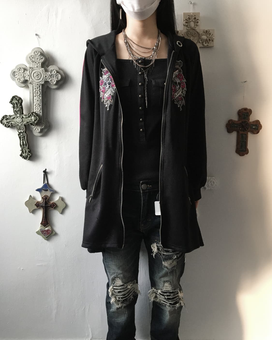 Algonquins skull patch point hood zip up 상품이미지6