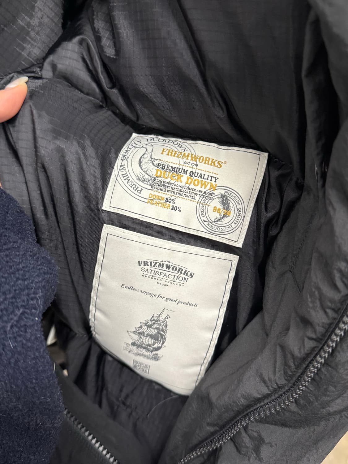 프리즘웍스 오버핏 푸퍼 다운 패딩 블랙 L 상품이미지5