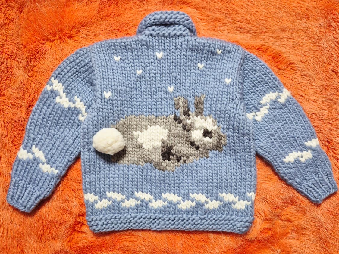 FAB 캐나다 토끼 패턴 코위찬 키즈120 새상품 상품이미지1