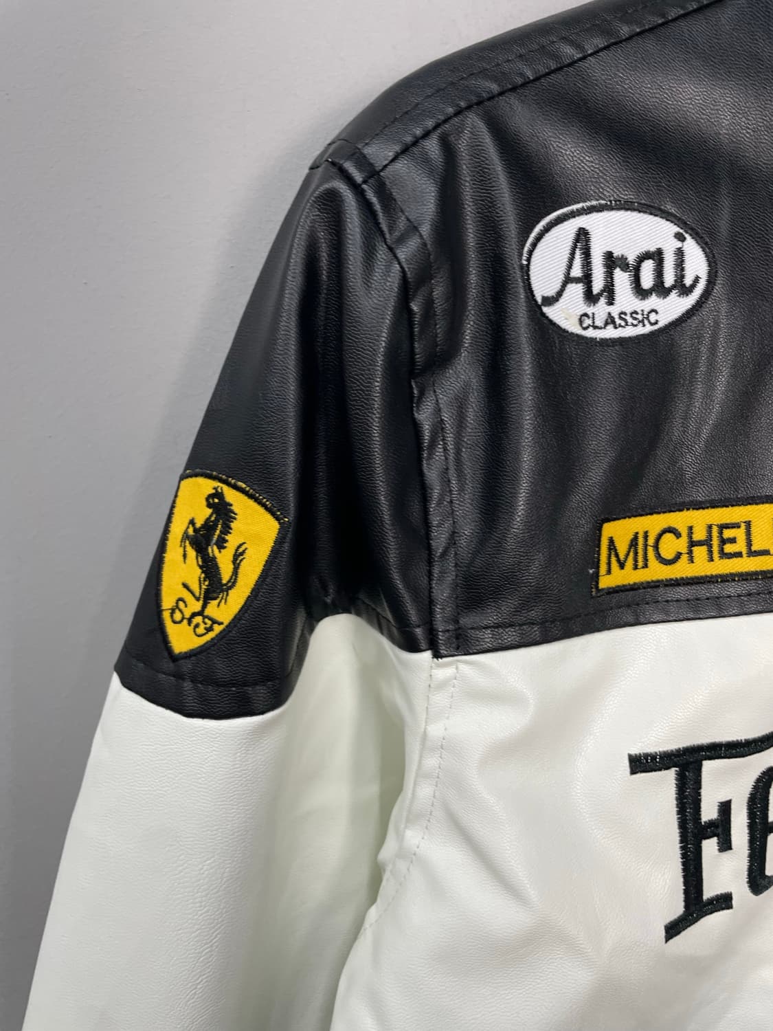 페라리 F1 자수로고 블랙 레더자켓 H1842 상품이미지5