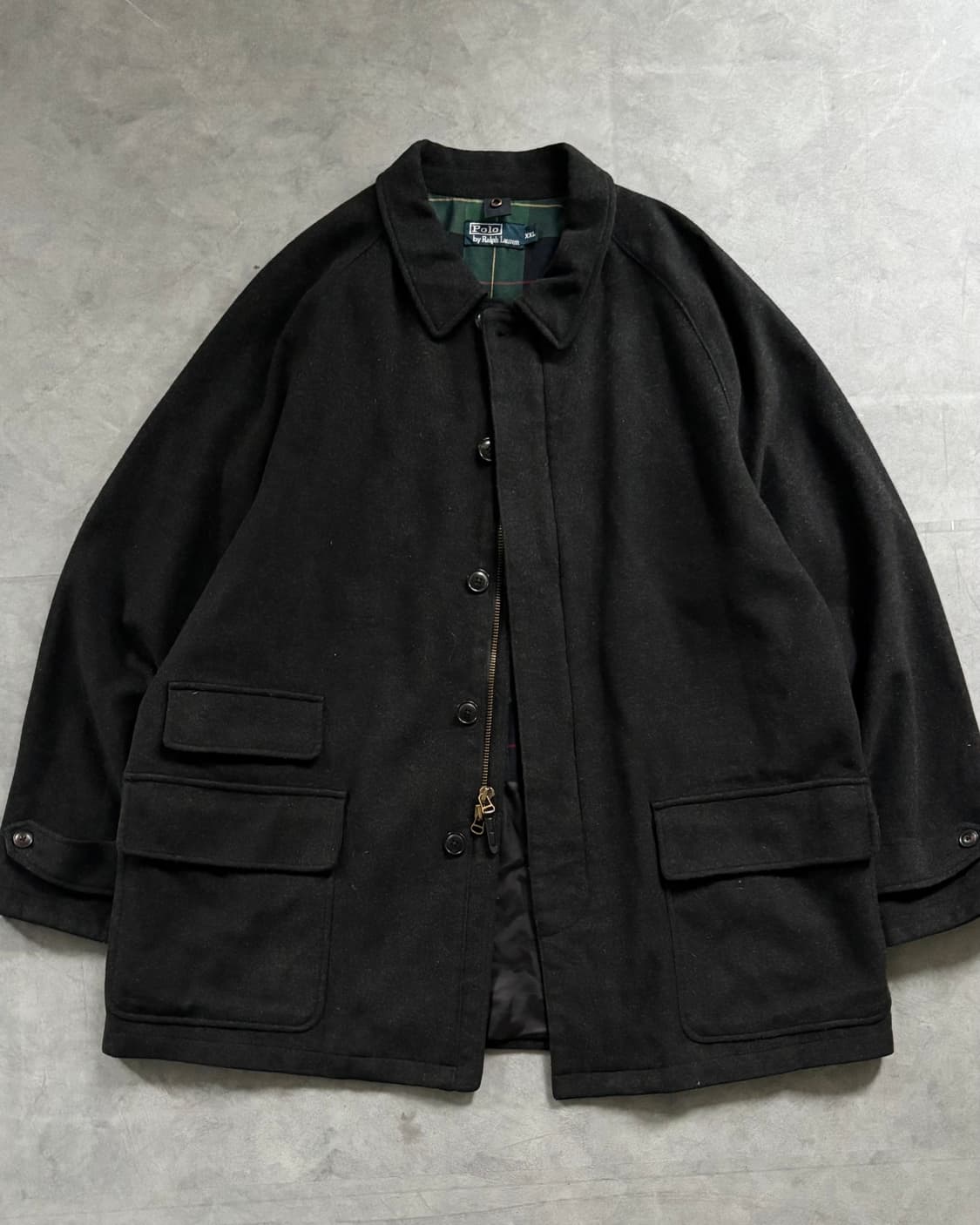 Polo 폴로 블랙 울 카 코트 상품이미지1