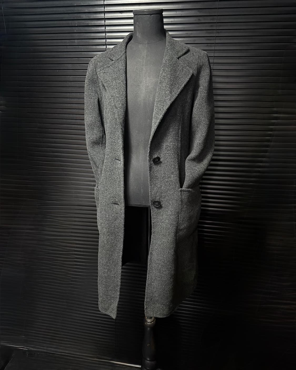 Theory 띠어리 울 코트 2버튼 차콜 S 하이넥 락시크 펑크 일본 상품이미지2