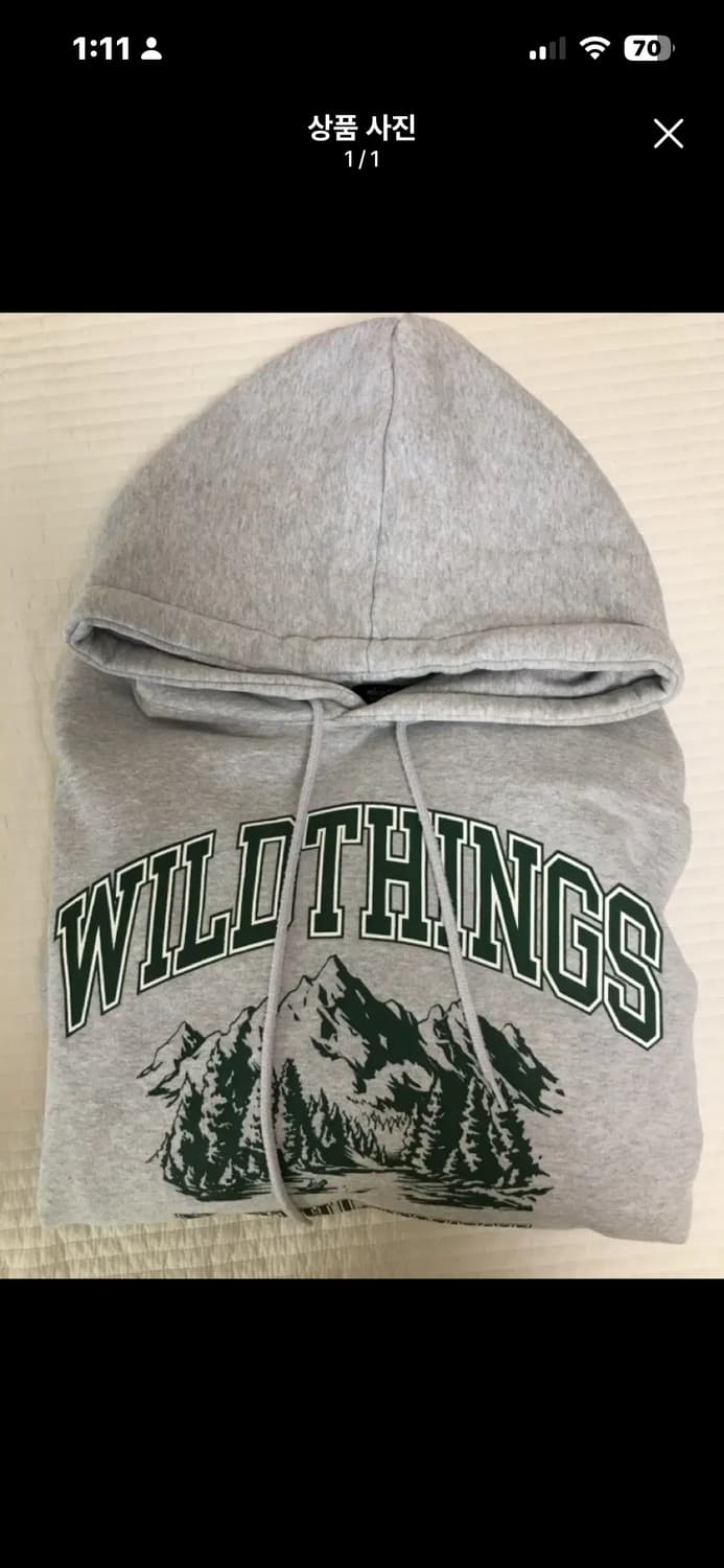 와일드띵스 기모후드티 그레이 상품이미지1