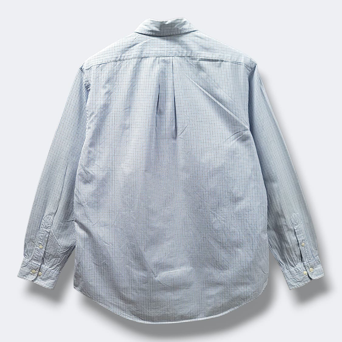[L-XL] 폴로 화이트 블루 체크 커스텀 핏 긴팔 코튼셔츠 상품이미지2