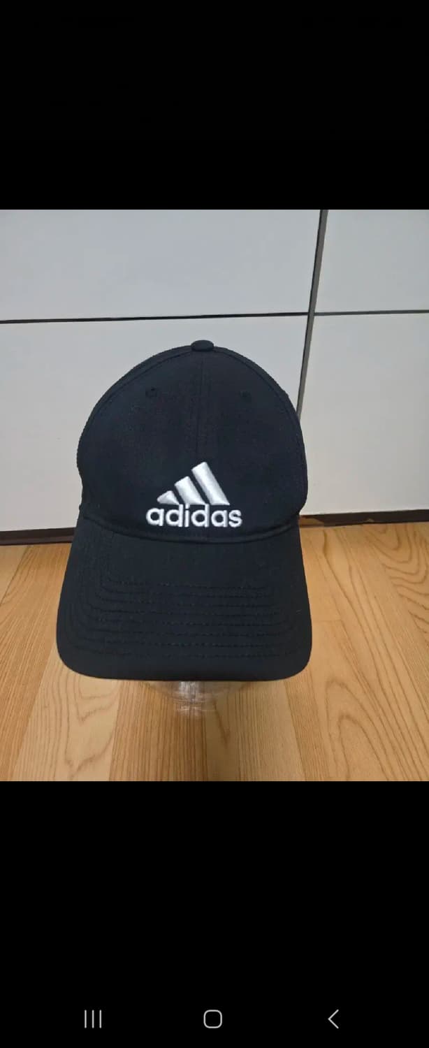 아디다스 삼선 엠보자수 블랙 볼캡 모자 상품이미지1