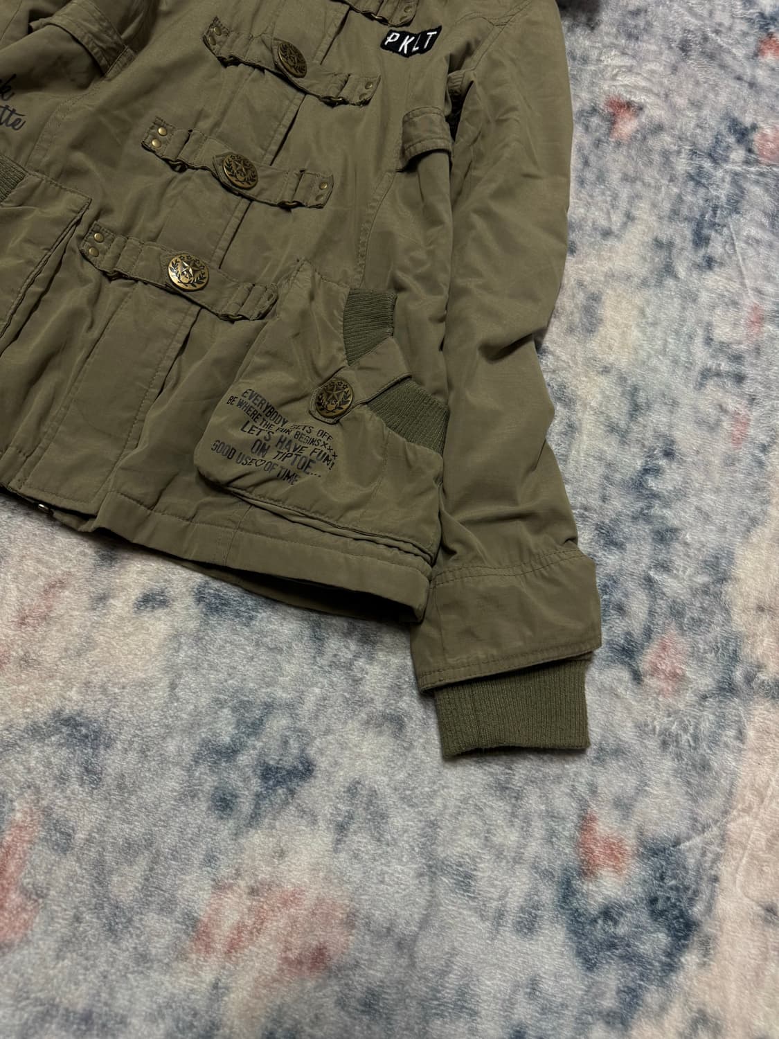 Pink latte 00s y2k millitary fur jacket 상품이미지6
