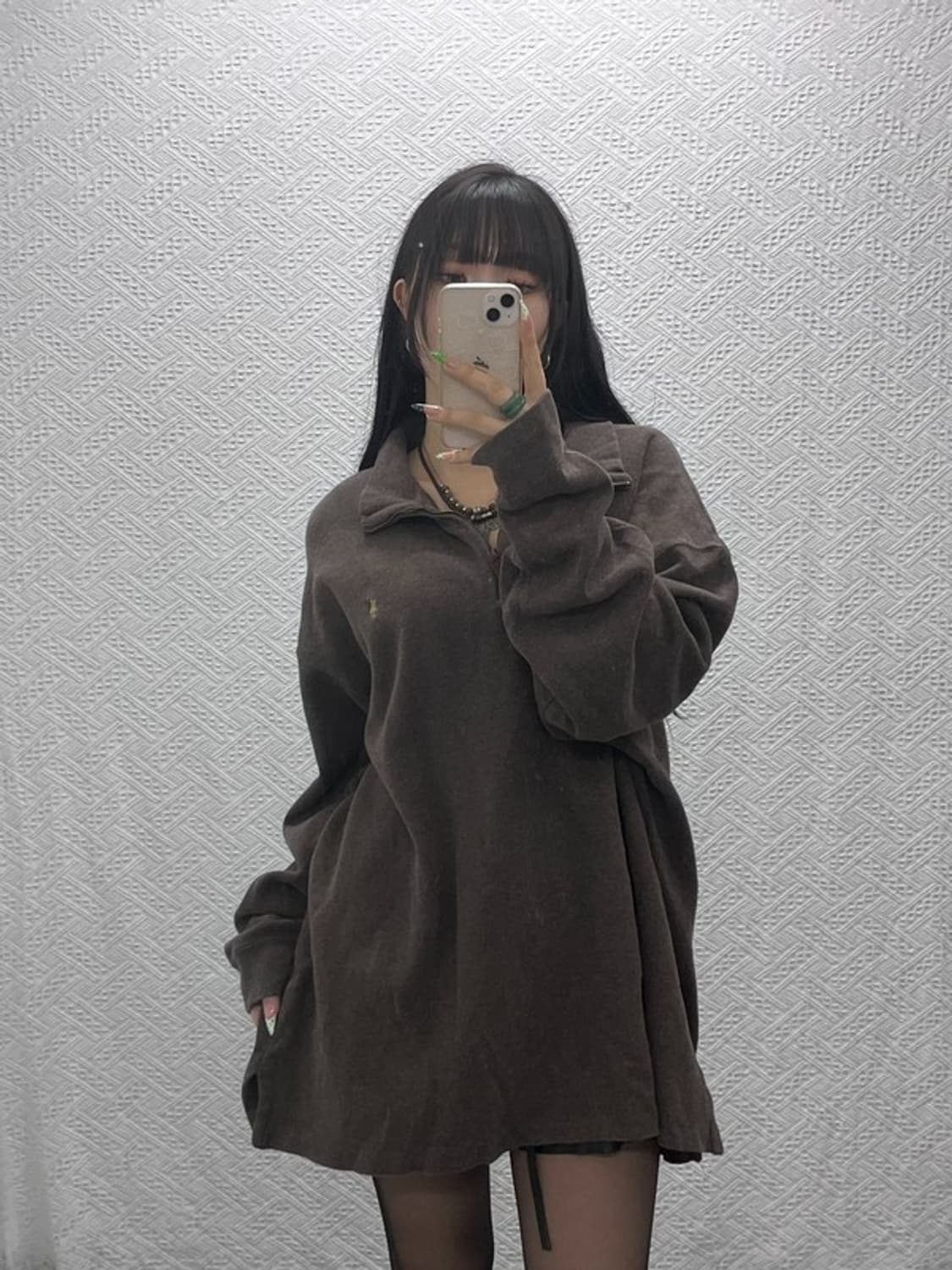 폴로 랄프로렌 초코브라운 오버핏 반집업 니트 3XL C09290 상품이미지2