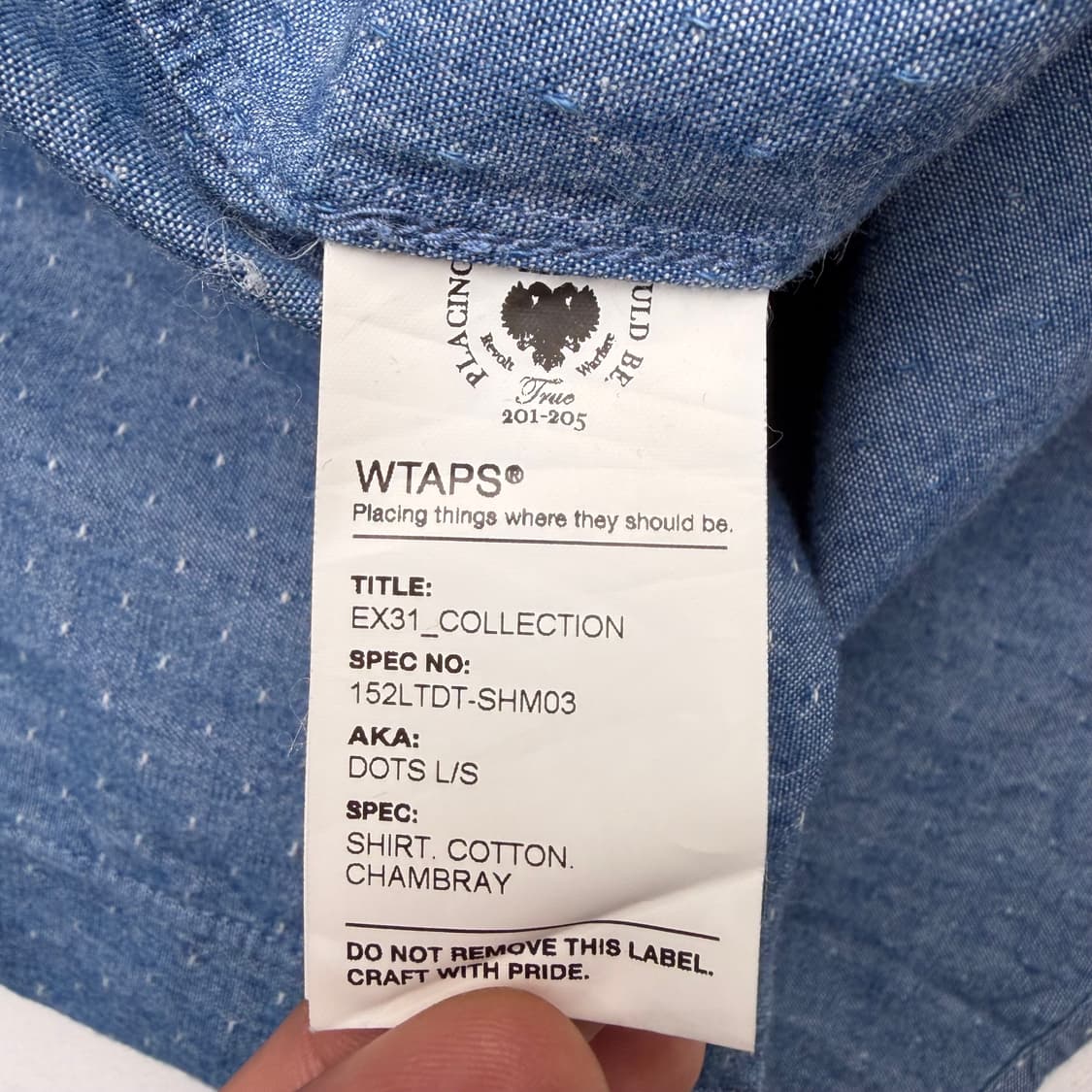 Wtaps 더블탭스 샴브레이 셔츠 S 상품이미지8