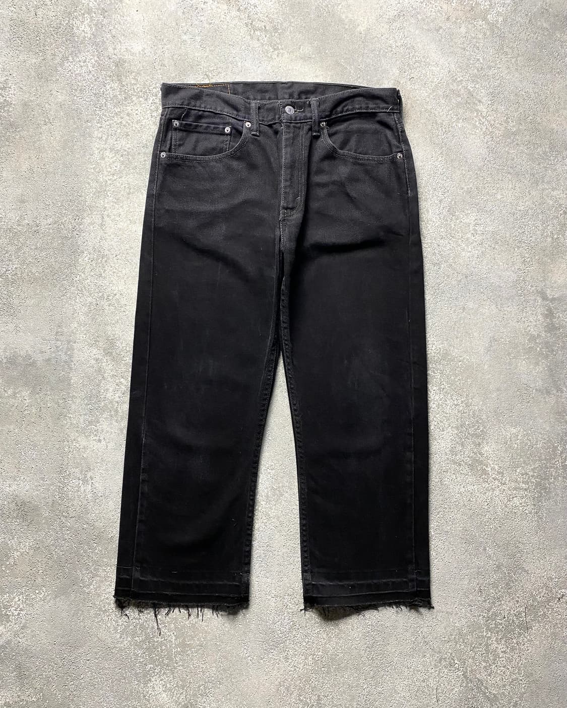 [32-33] Levi's 505 리바이스 흑청 컷오프 크롭 데님팬츠 상품이미지3