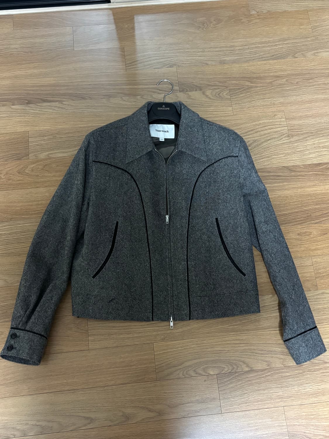 토니웩 울 파이핑 웨스턴 자켓 트위드 그레이 XL 상품이미지2