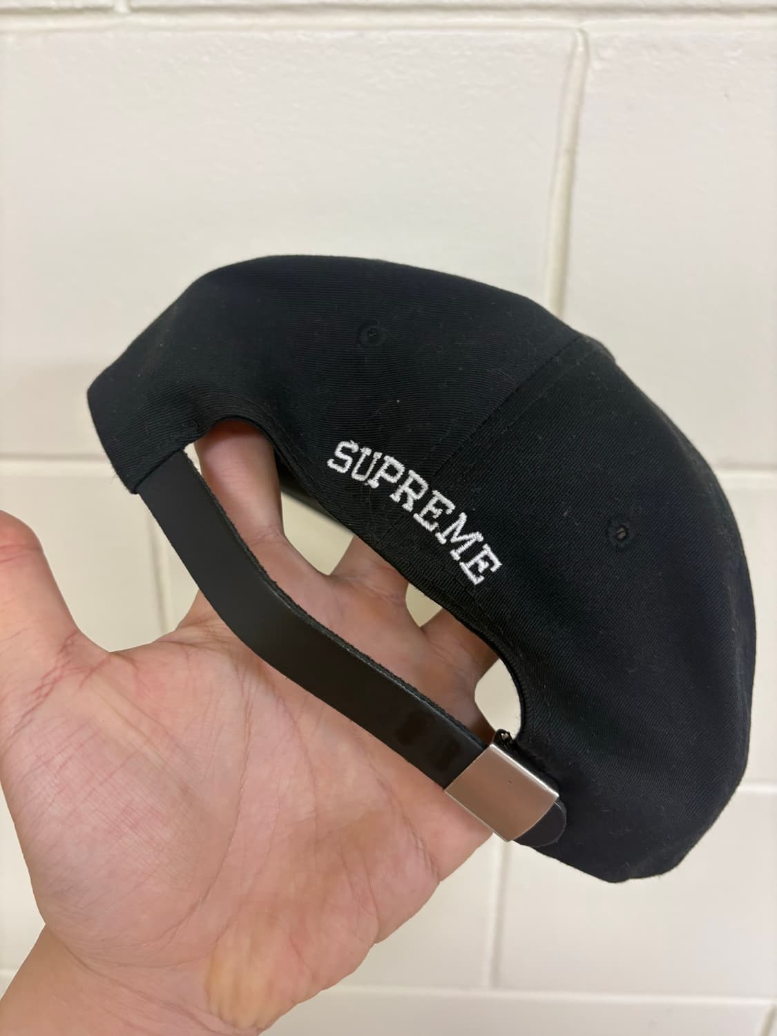 17fw 슈프림 면트윌 S로고 캡 블랙 상품이미지3