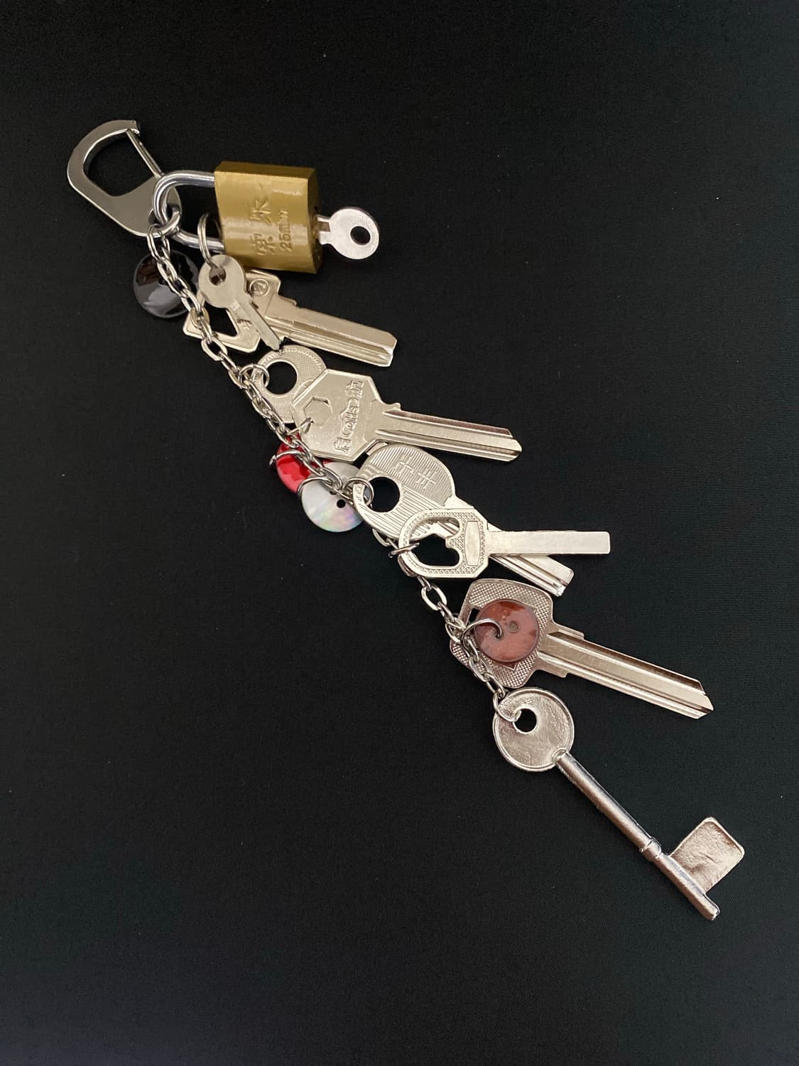 빈티지 키 & 브라스 자물쇠 메탈 키링 상품이미지1
