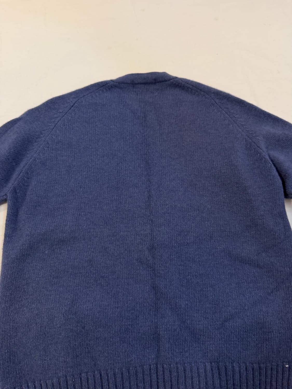 90s 폴로 랄프로랜 램스울 자개단추 가디건 네이비 블루 상품이미지4