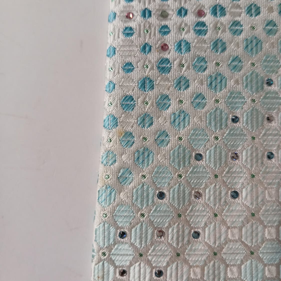 밀라숀 실크 아이보리 기하 패턴 넥타이 8.8cm A등급 A19876
 상품이미지9