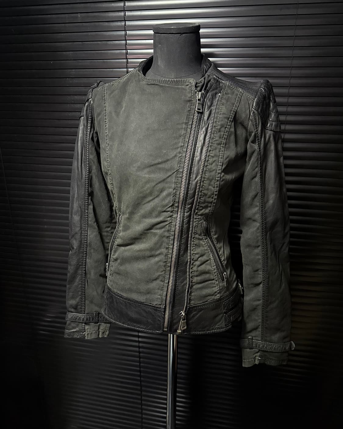 빈티지 런던 그런지 양가죽 라이더 바이커 양 가죽 고스 펑크 락 S 90 상품이미지2