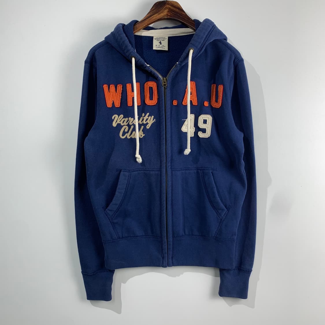 후아유 y2k 와투케 네이비 후드집업 상품이미지2