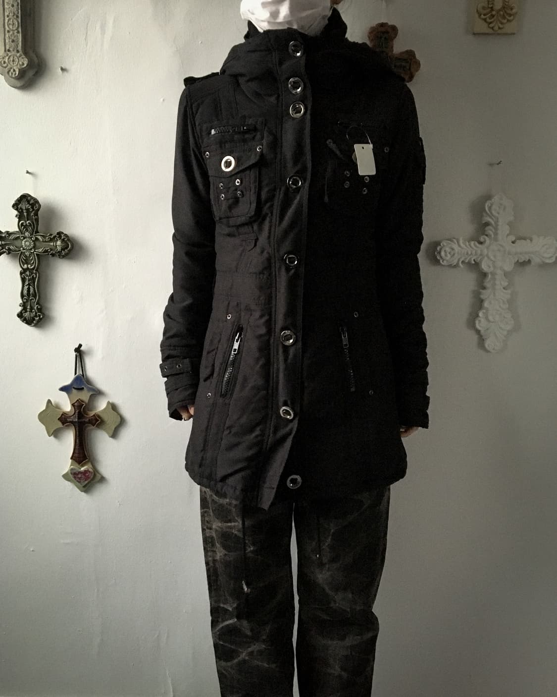 High neck padded belted jacket 상품이미지8
