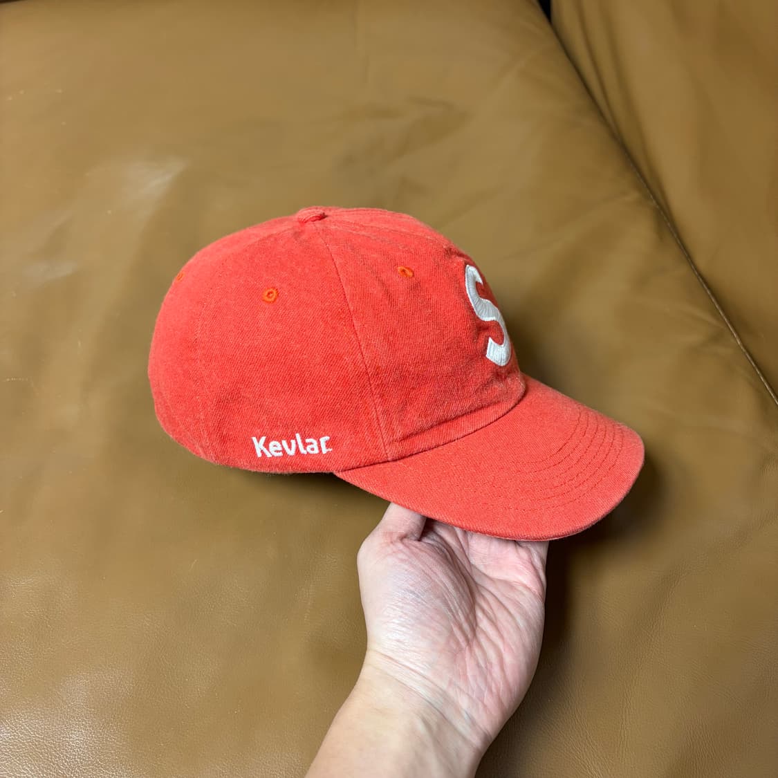 슈프림 S로고 6패널 볼캡 모자 22ss 케블라 레드 상품이미지5