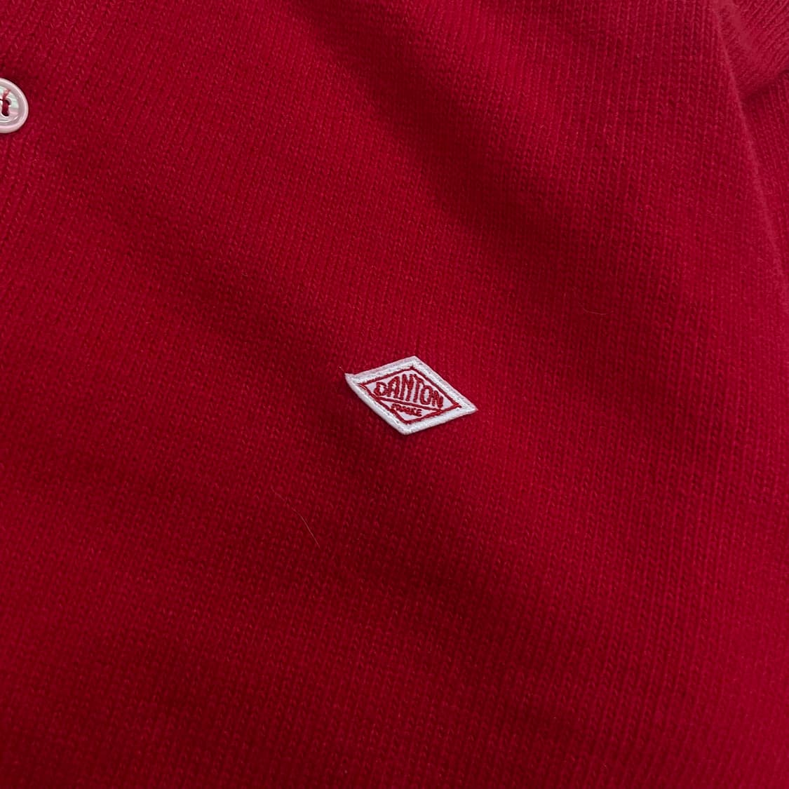 단톤 Danton 울 크루넥 라운드 가디건 니트 레드 상품이미지4