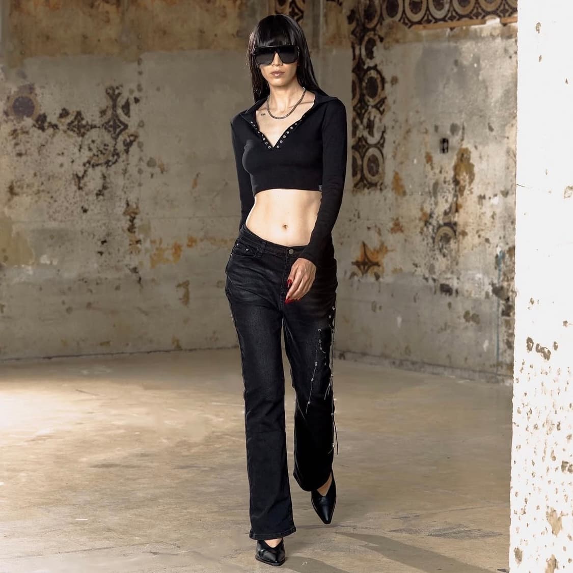 키묘 블랙 워싱 진 상품이미지2