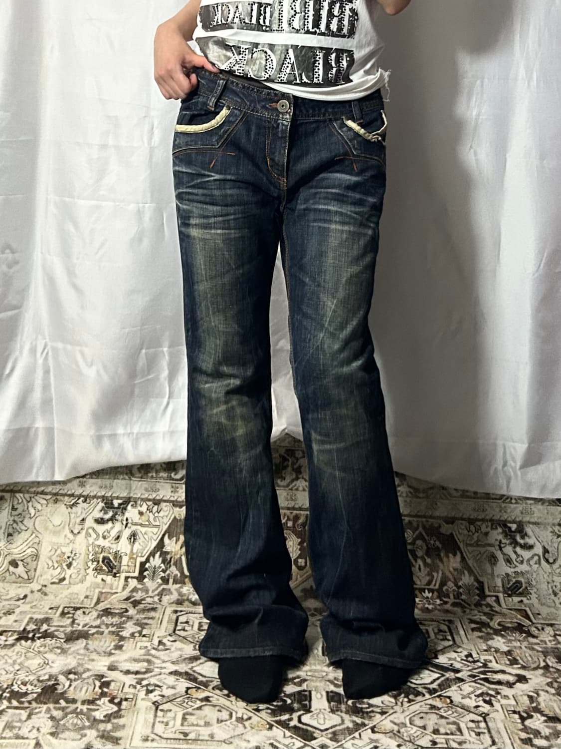 y2k pocket detailed bootscut denim 상품이미지1